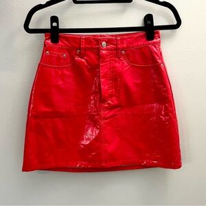 Calvin Klein Faux Leather Mini Skirt